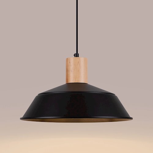 Lampa wisząca z okrągłym kloszem Fano 1xE27 czarna