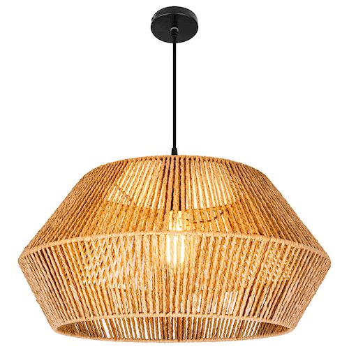 Lampa wisząca Boho 1xE27 z ażurowym kloszem ze sznurka 50cm