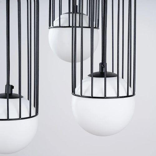 Lampa wisząca potrójna Brina okrągła 3xG9 czarna