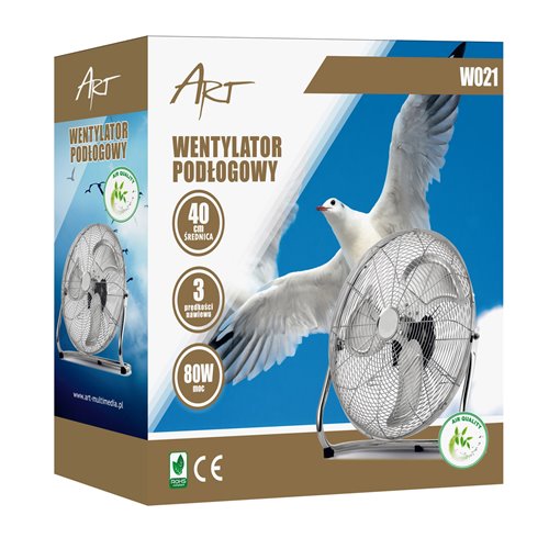 Wentylator podłogowy Hanks Air 80W 40cm chrom