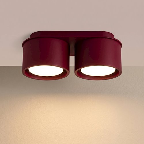 Lampa sufitowa podwójna tuba Modo 2xGx53 burgundowa