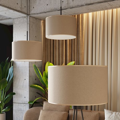 Lampa wisząca z abażurem Nevia 1xE27 taupe