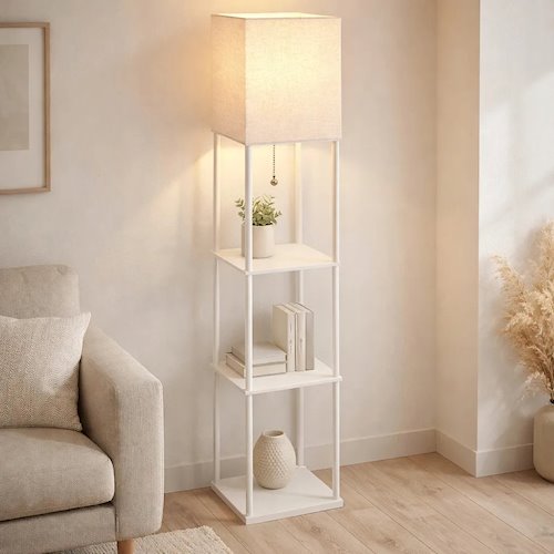 Lampa stojąca Square 1xE27 160cm biała