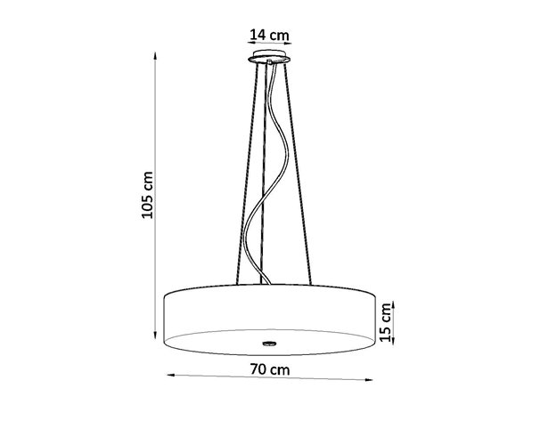 Lampa wisząca SKALA okrągła 70 cm 6xE27 biała