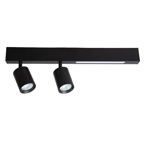 Kinkiet liniowy LED 5W + dwa reflektory GU10 - czarny