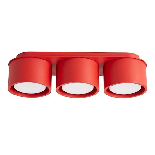 Lampa sufitowa potrójna tuba Modo 3xGx53 czerwony