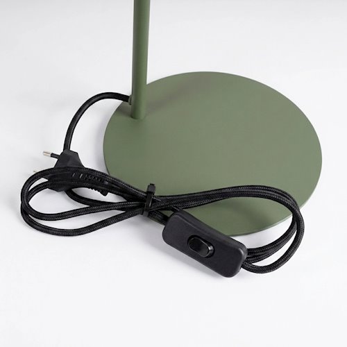 Lampa biurkowa ze stożkowym kloszem Nox 1xE14 zielona oliwka