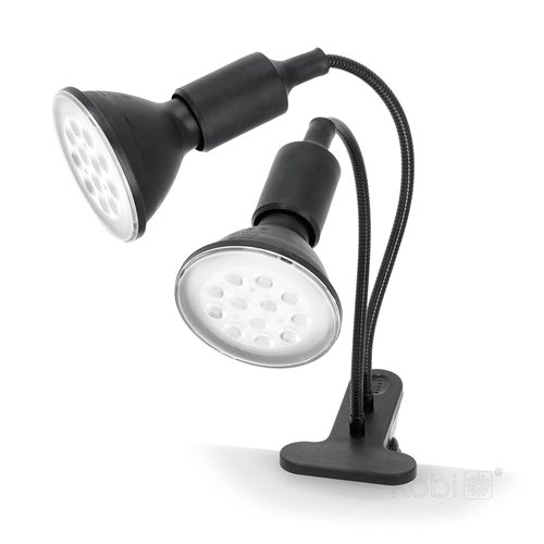 Lampka z klipsem 2xE27 do uprawy roślin czarna