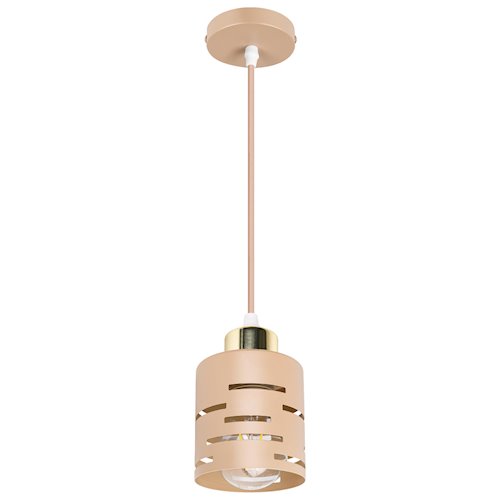 Lampa wisząca pojedyncza Timber 1xE27 beż-złoto