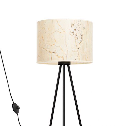 Lampa podłogowa z abażurem Nevia 1xE27 beżowy marmur