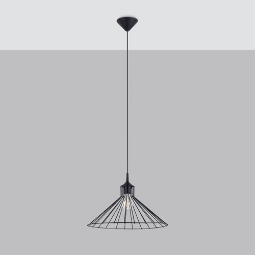 Lampa wisząca druciana EDA 1xE27 czarna