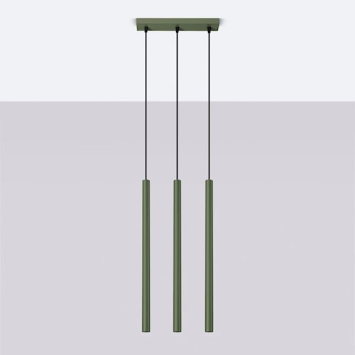 Lampa wisząca potrójna Pastelo 3xG9 listwa zielona oliwka