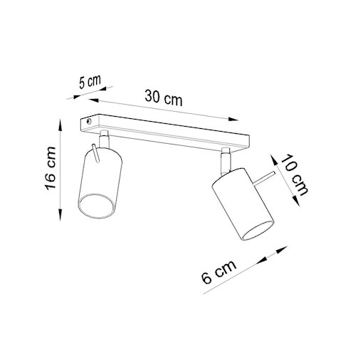 Kinkiet listwa z reflektorami Ring 2xGU10 czerwony