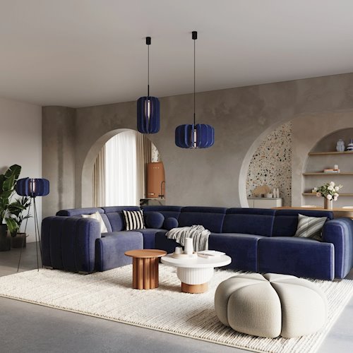 Lampa wisząca filcowa Mula 27 cm 1xE27 granatowa