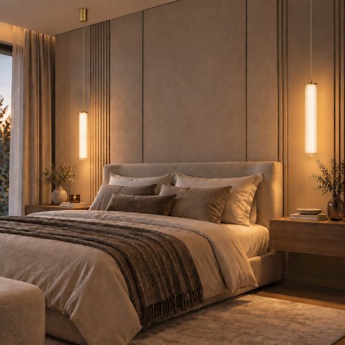 Lampa wisząca LED akrylowa tuba 10W 3CCT 30cm złota