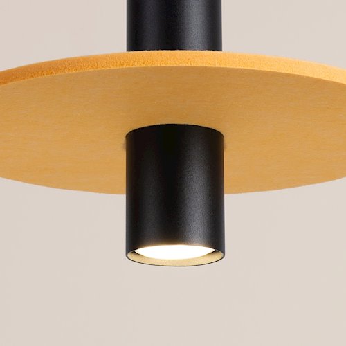 Lampa wisząca filcowa Pelta 1xGU10 czarno-żółta
