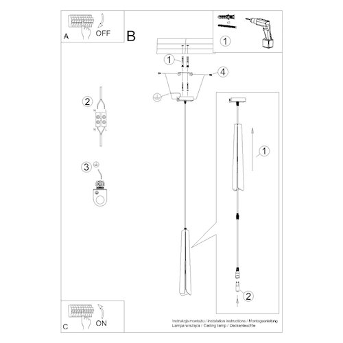 Lampa wisząca dekoracyjna Prysm 1xG9 biała