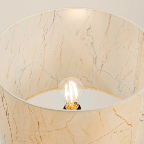 Lampa podłogowa z abażurem Nevia 1xE27 beżowy marmur