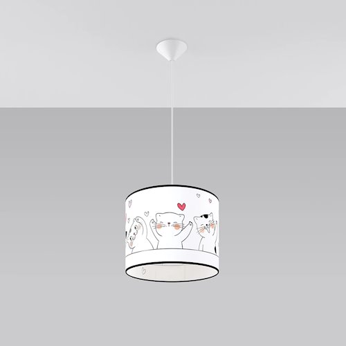 Lampa wisząca dziecięca Cat 30 1xE27 wielokolorowa