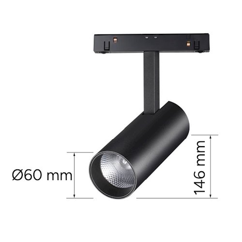 Reflektor magnetyczny Genesis czarny 20W 3CCT