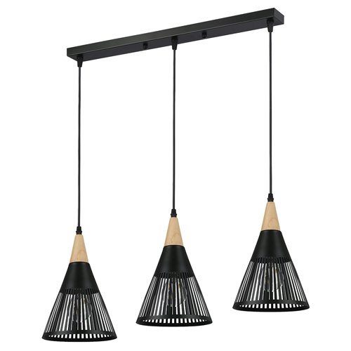 Lampa wisząca potrójna Yuna 3xE27 listwa 60cm