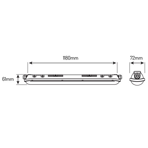 Lampa LED hermetyczna IP65 40W 120cm 3600lm -  biała dzienna