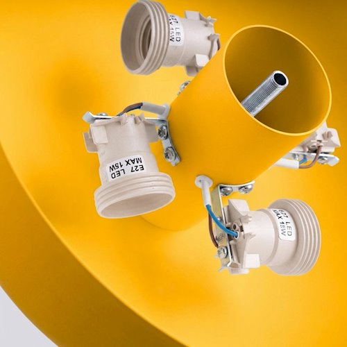Lampa sufitowa okrągła Omiq 4xE27 żółta