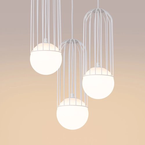 Lampa wisząca potrójna Brina okrągła 3xG9 biała