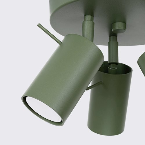 Kinkiet okrągły z reflektorami Ring 3xGU10 zielony oliwkowy