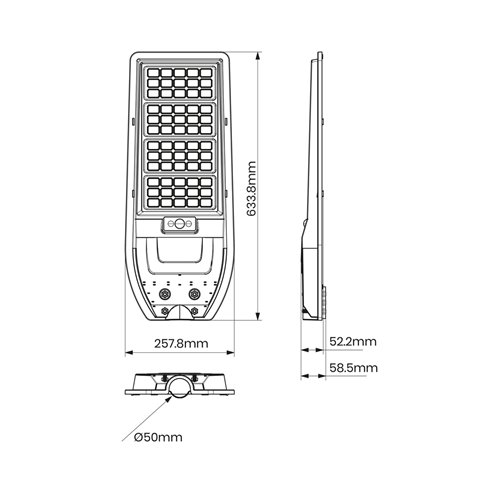 Lampa Uliczna Solarna Via 150W 1800lm 6000K