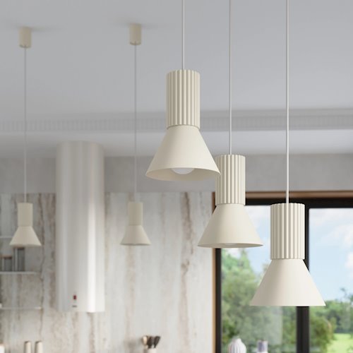 Lampa wisząca potrójna Estria 3xE14 beżowa