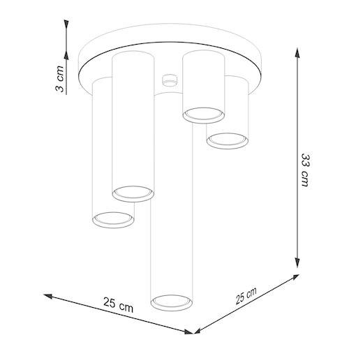 Lampa sufitowa tuby Lagos 5xGU10 okrągła biała