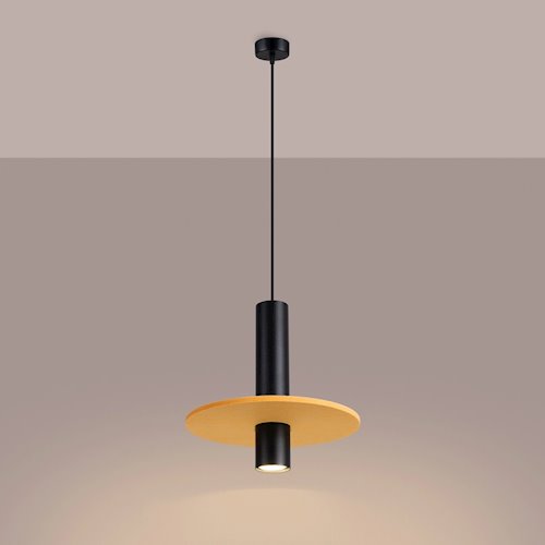 Lampa wisząca filcowa Pelta 1xGU10 czarno-żółta