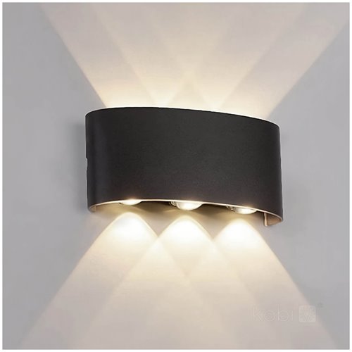 Kinkiet zewnętrzny góra dół Lumepra 6W 4000K czarny