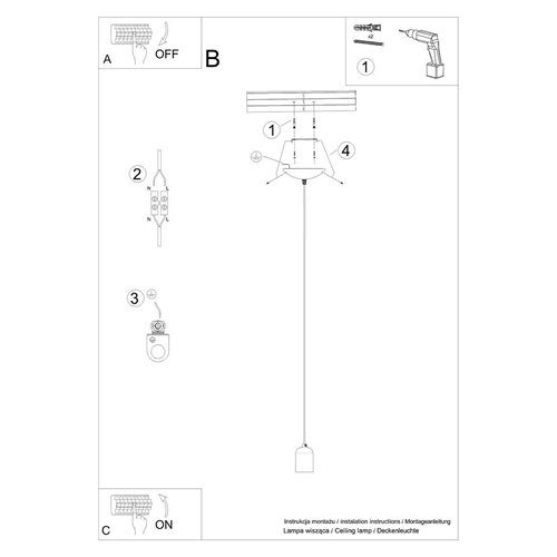 Lampa wisząca NESO 1xE27 z betonową oprawką