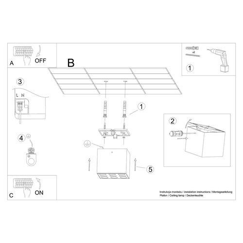 Spot kwadratowy LED OZZY 16W 4000K czarny