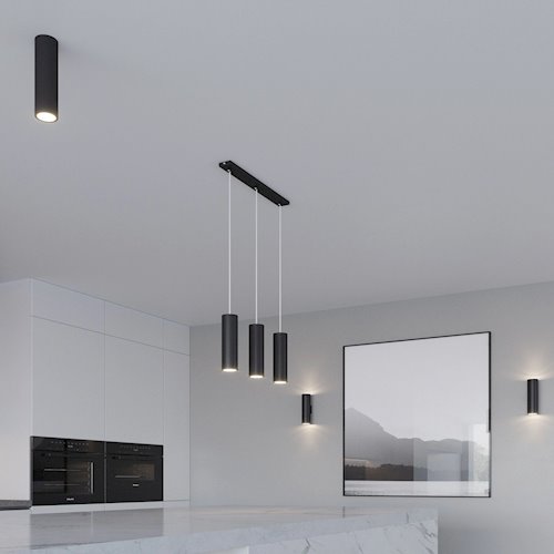 Lampa wisząca podwójna Lagos 2xGU10 okrągła czarna