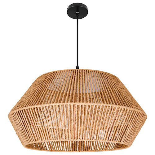 Lampa wisząca Boho 1xE27 z ażurowym kloszem ze sznurka 50cm