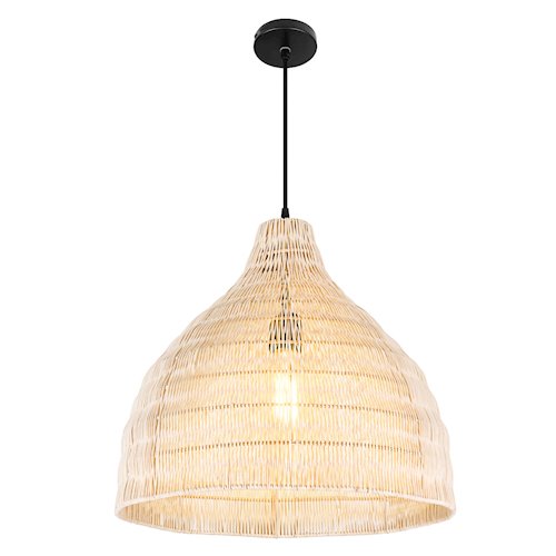Lampa wisząca Boho 1xE27 z rattanowym kloszem 45cm