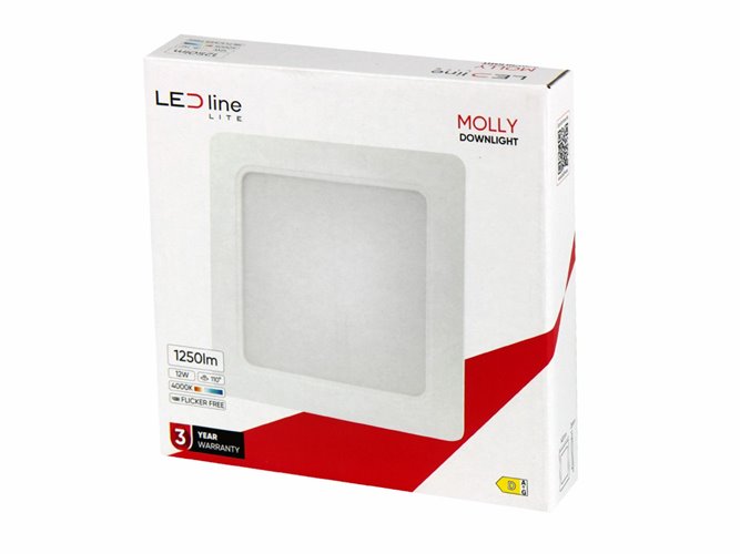 Panel LED Downlight MOLLY 12W 1150lm 3000K kwadrat