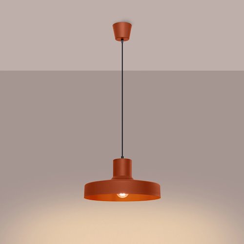 Lampa wisząca klasyczna Bilo 1xE27 ochra czerwona