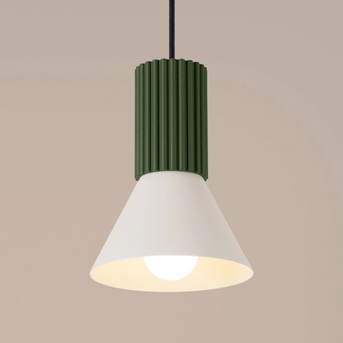 Lampa wisząca loftowa Estria 1xE14 beżowa/zielona oliwka