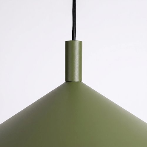 Lampa wisząca stożkowy klosz Nox 40cm 1xE27 zielona oliwka