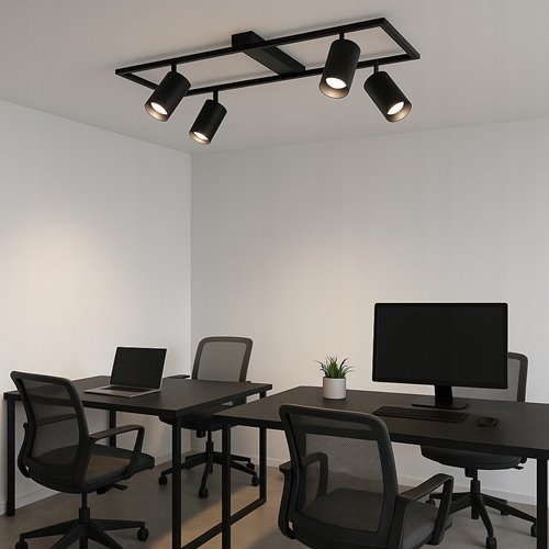 Żyrandol nowoczesny z reflektorami 4xGU10 Bueana czarny