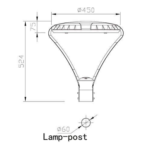Latarnia parkowa LED Voltix 60W 7200lm 4000K