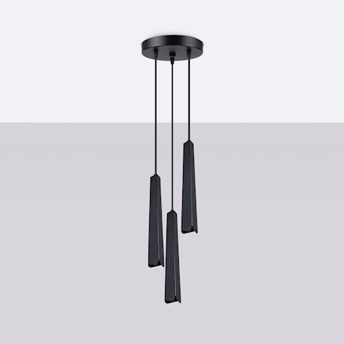 Lampa wisząca potrójna Prysm okrągła 3xG9 czarna