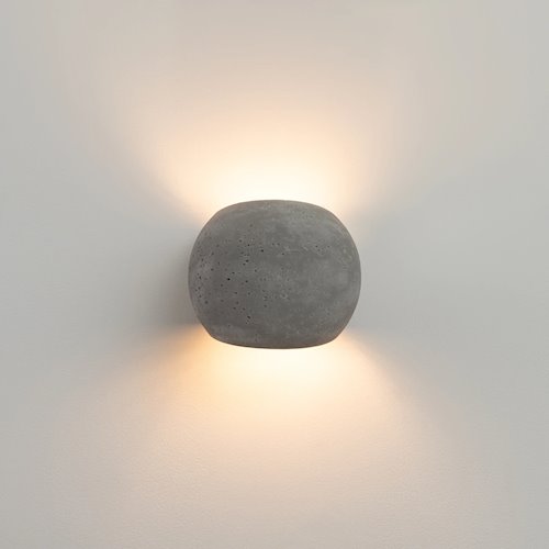 Kinkiet betonowy okrągły Globe 2xG9 szary