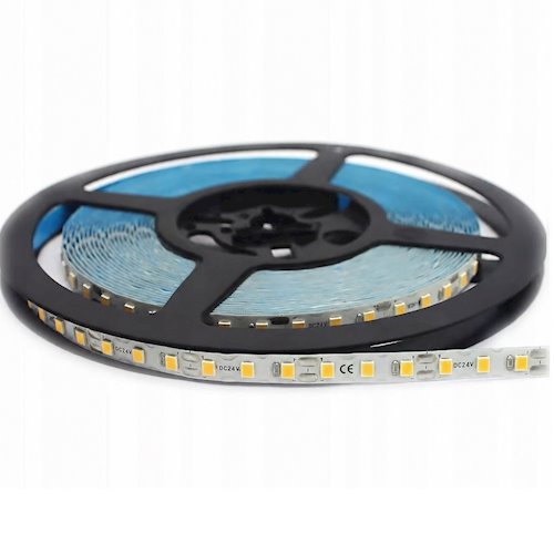 Taśma LED 24V skrętna 120xSMD2835 7,2W zimna - rolka 5m