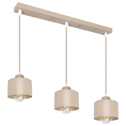 Lampa wisząca Loft 3xE27 Elena listwa 50cm beżowa