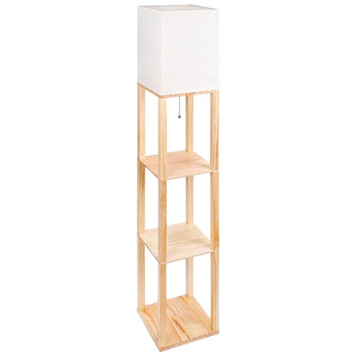 Lampa stojąca Square 1xE27 160cm drewniana